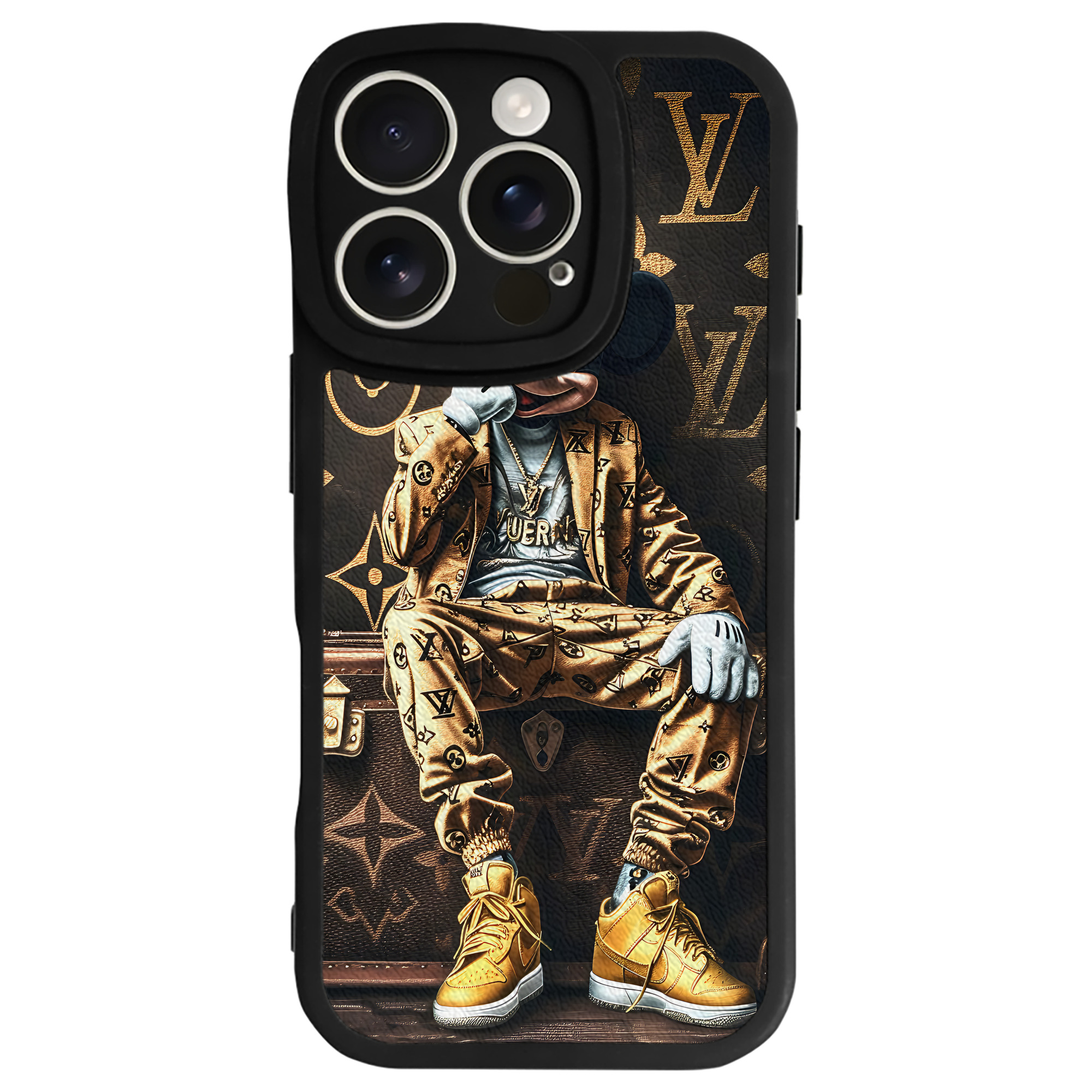 （画像用） ミッキーマウス Mickey Mouse 【iPhone 16シリーズ対応】シリコンスマホケース（レザー調） 材質：シリコン